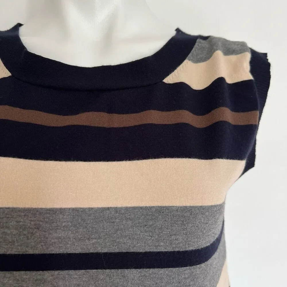 Striped Cap Sleeve Sheath Dress in Black, Gray, Cream